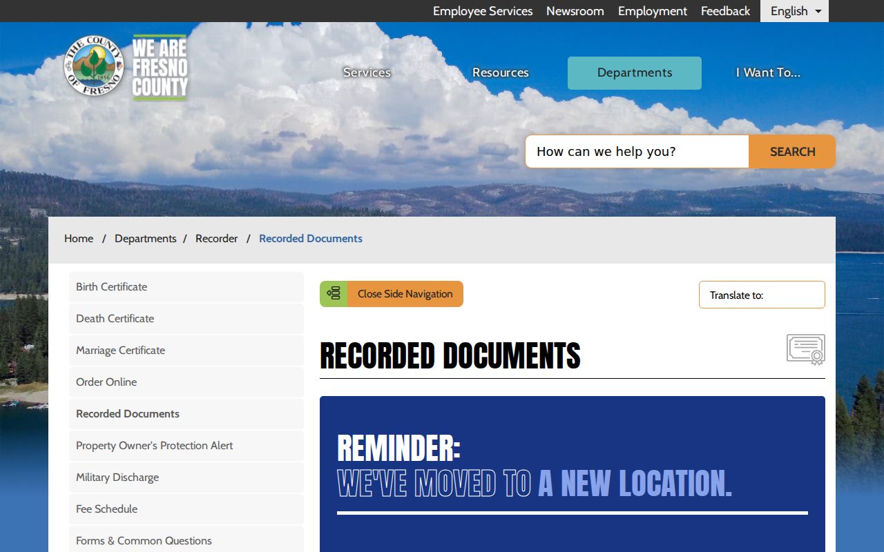 Clovis people search Fresno County recorded documents instructions