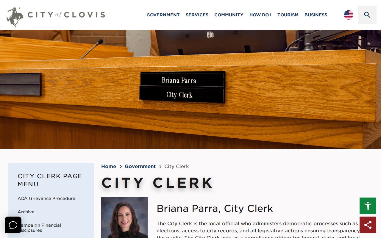 Clovis people search City Clerk municipal records