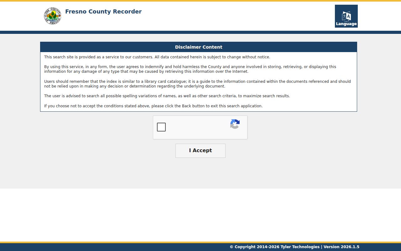 Clovis people search Fresno County Recorder Self-Service portal
