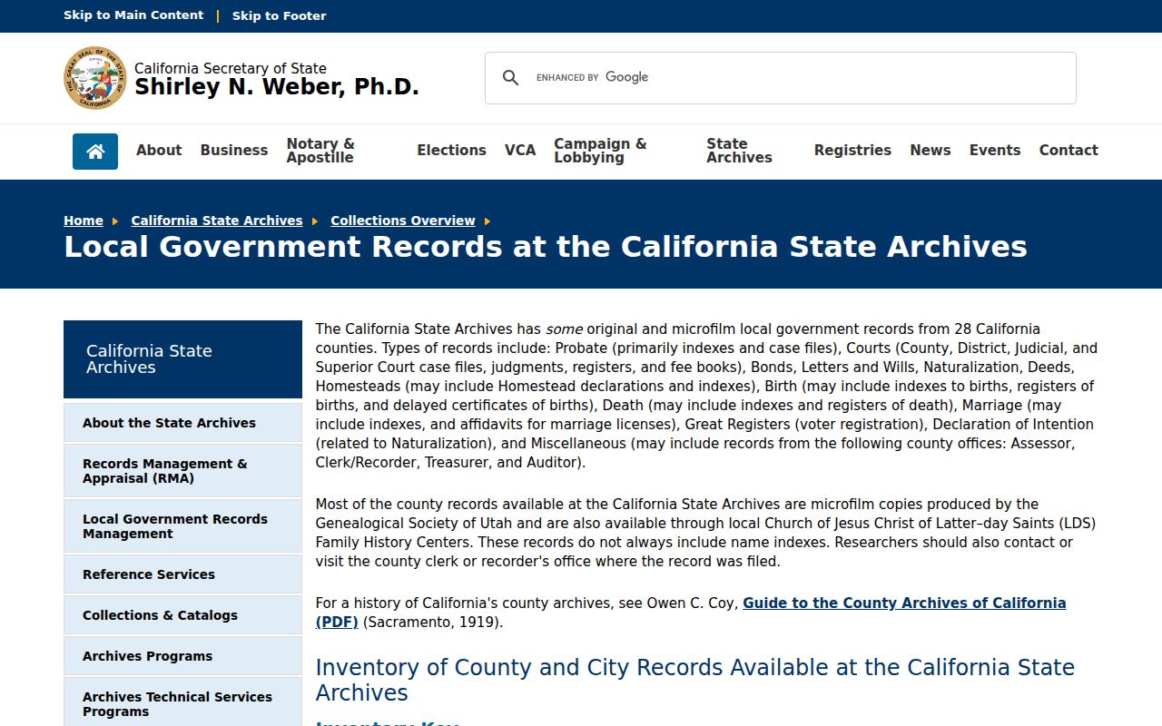 Clovis public records California State Archives Fresno County holdings